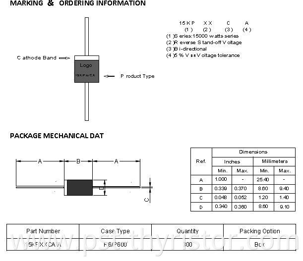 15KP Series 15KW Transient Voltage Suppressor